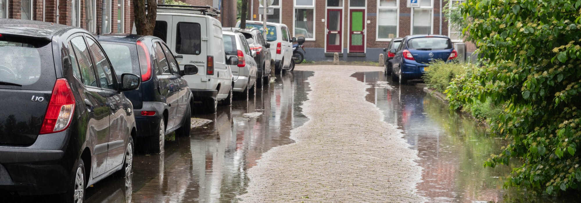Wateroverlast in de Kadebuurt. Kort Haarlem.
